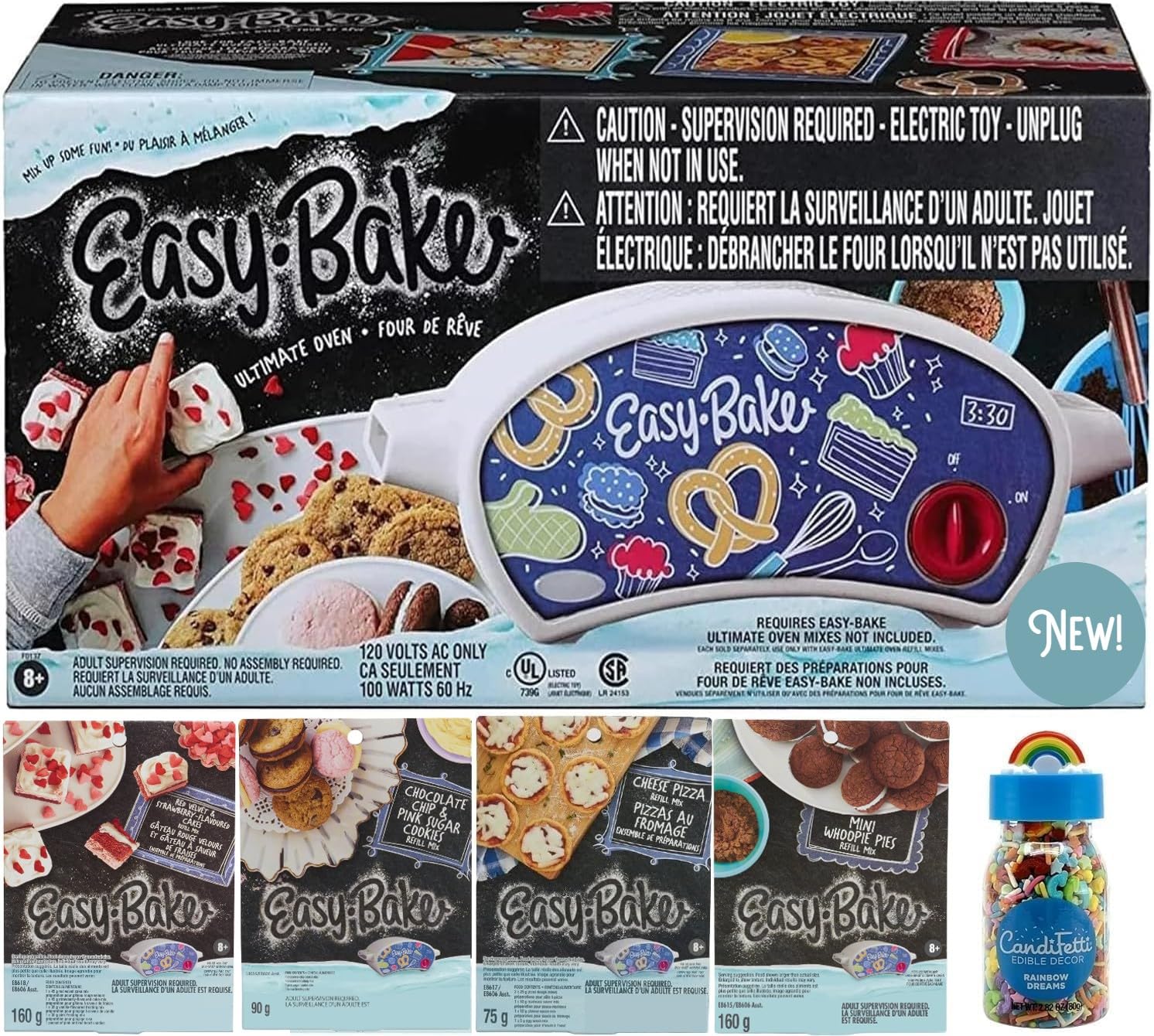 Ultimate Oven Baking Kit for Kids 8+ - Complete Set with Oven, 4 Baking Mixes, Rainbow Sprinkles & Mini Whisk | Perfect for Birthday Gifts, Family Baking Activities & STEM Learning