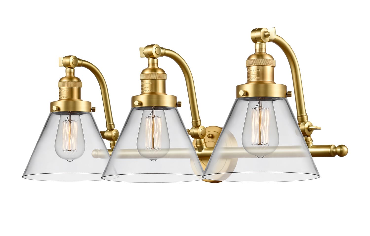 515-3W-SG-G42-LED Bare Bulb 1 Light Cord Set in Satin Gold Finish - Vintage Edison Style Lighting for Home Decor, Cafe, Restaurant & Retail Display