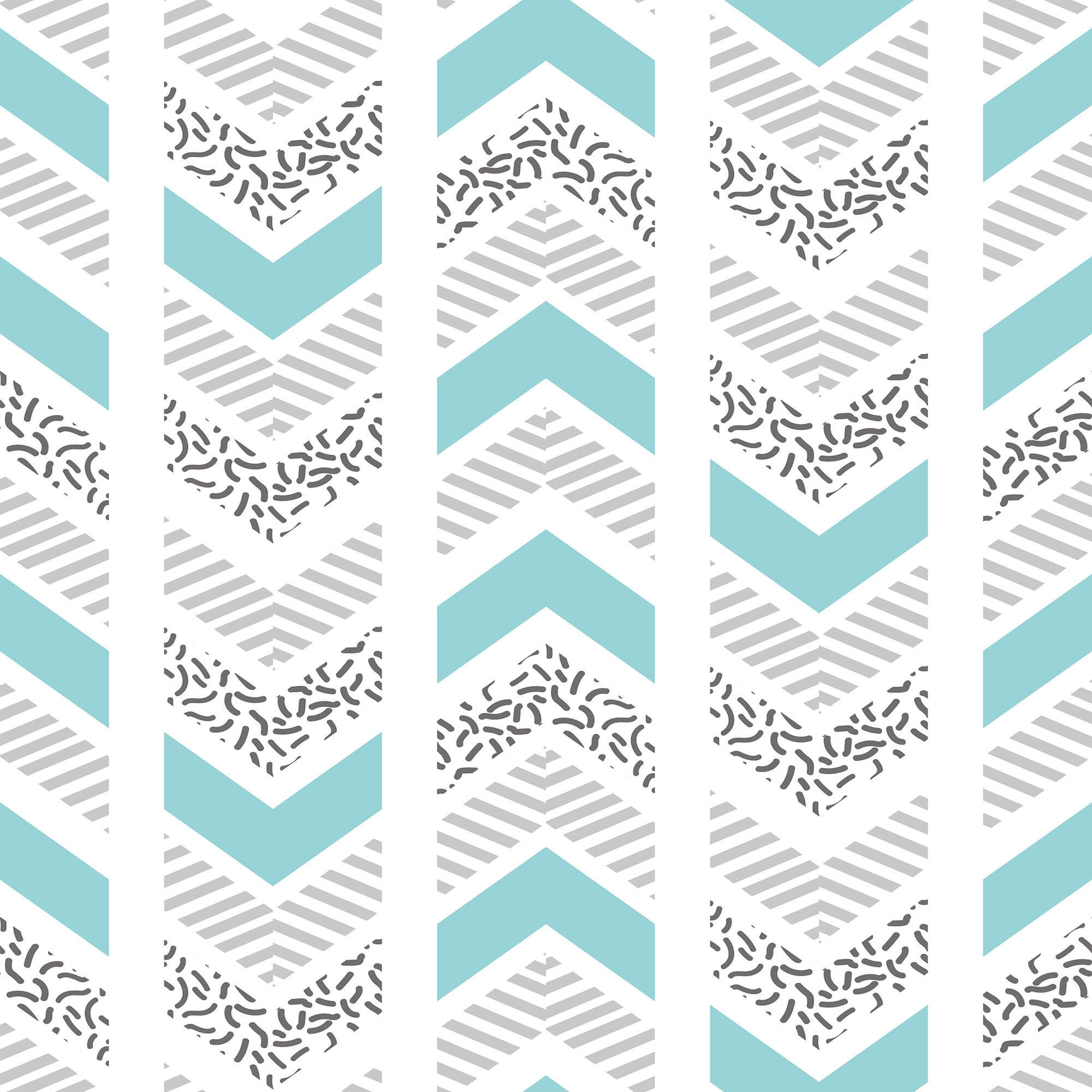 Silver and Blue Chevron Geometric Peel and Stick Removable Wallpaper - Self-Adhesive Decorative Wall Covering for Bedroom, Living Room, Nursery & Office Decor