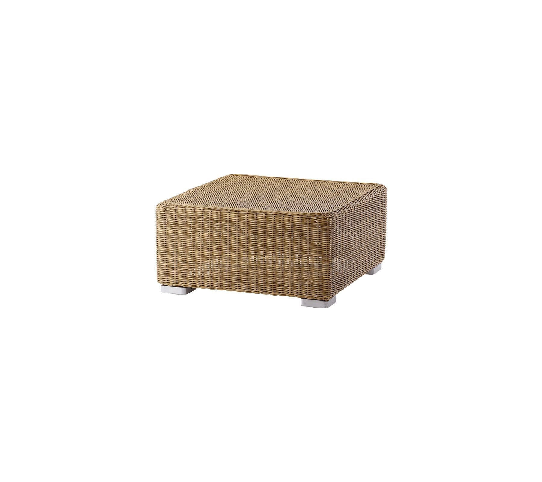 Chester Woven Outdoor Footstool Coffee Table - Stylish & Durable for Patio, Garden, and Poolside Relaxation