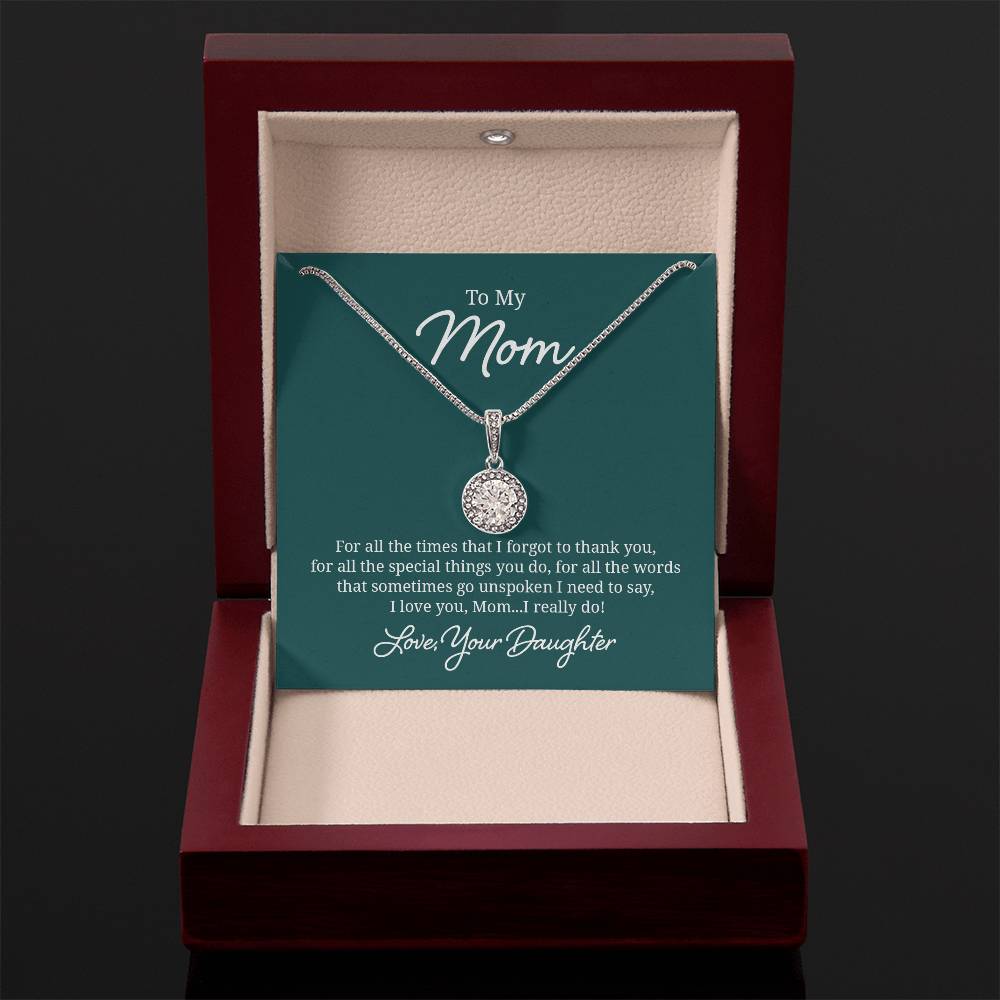 Elegant Jewelry Gift for Mom - Heart Pendant Necklace from Daughter | Perfect for Mother's Day, Birthday & Anniversary Gifts
