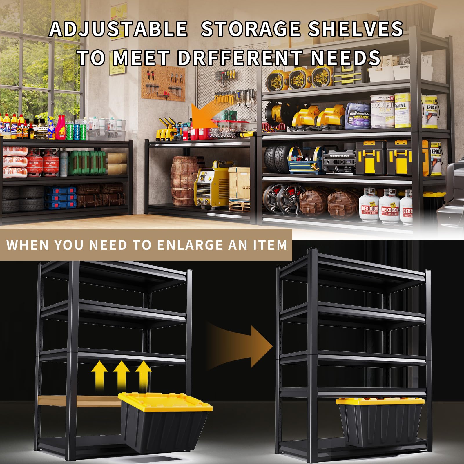 Heavy Duty 5-Tier Adjustable Metal Shelving Unit - 72