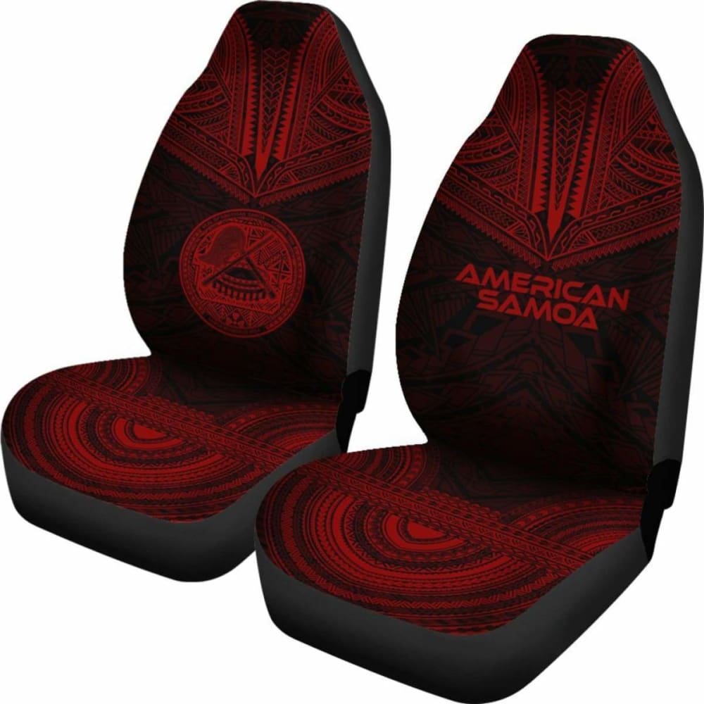 American Samoa Car Seat Cover with Polynesian Chief Tattoo Design - Red Version (10-174914) | Durable Protection for Cars, Trucks & SUVs | Perfect for Travel & Daily Commute