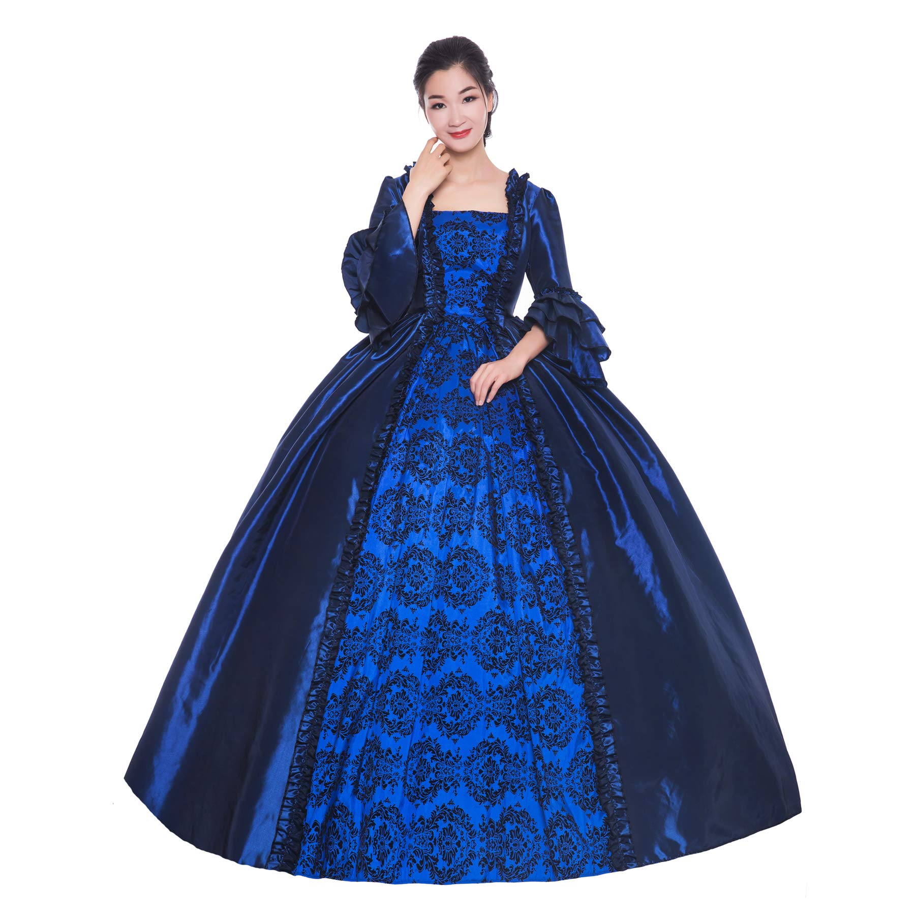 Victorian Renaissance Queen Dress for Women - Elegant Long Rococo Masquerade Ball Gown | Perfect for Costume Parties, Halloween, Cosplay & Historical Reenactments