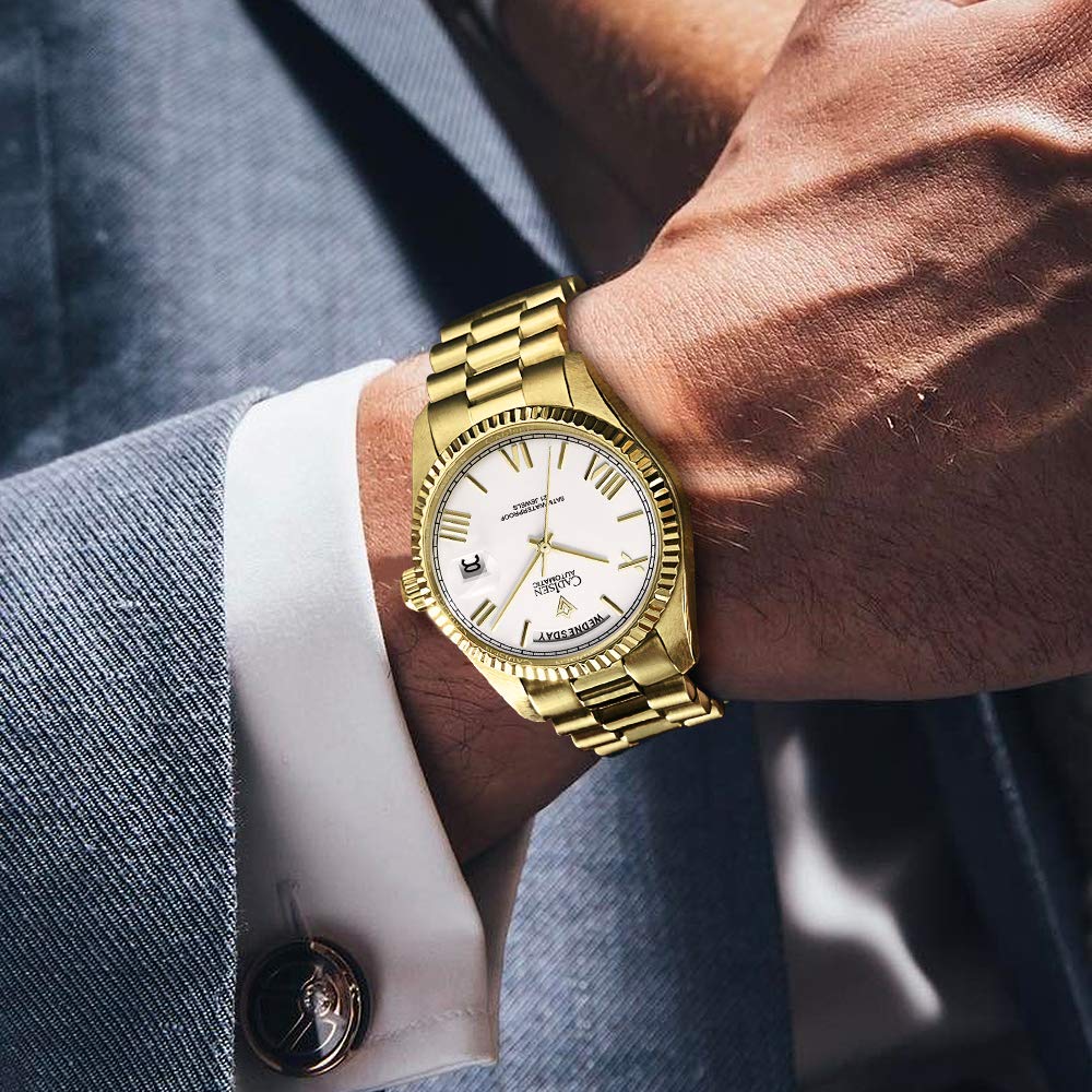 CADISEN Men's Automatic Mechanical Watch with MIYOTA 8285 Movement | Sapphire Crystal Glass | 50M Waterproof | Casual Dress Watch for Business & Everyday Wear
