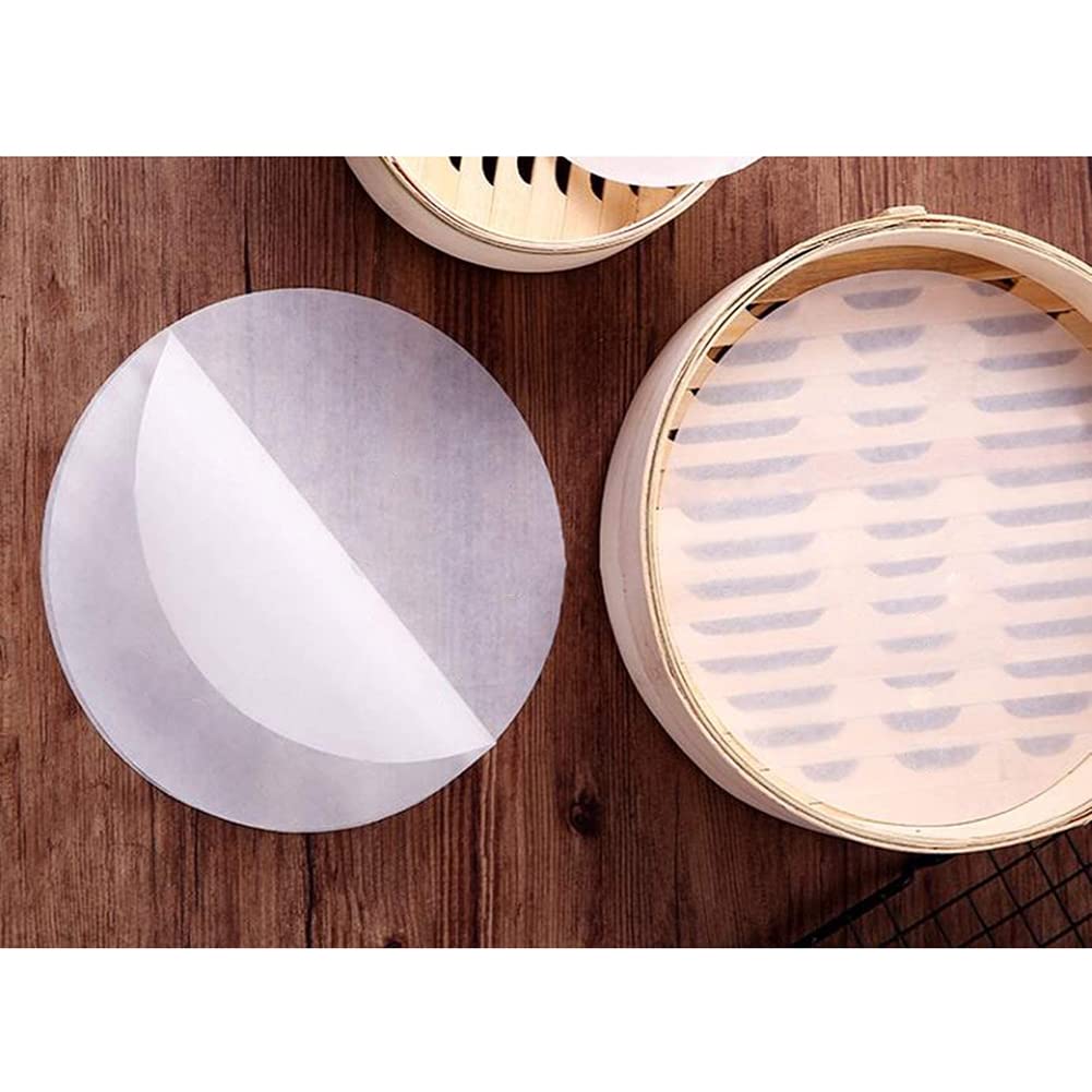 150pcs 9-Inch Air Fryer Liners & Bamboo Steamer Liners - Premium Perforated Parchment Paper for Healthy Cooking | Non-Stick Steamer Mats for Air Fryers, Instant Pots & Asian Cuisine | Reusable & Eco-Friendly
