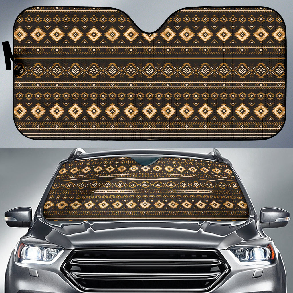 Aztec Boho Pattern Vintage Car Sun Shades - UV Protection for Windshield & Side Windows | Perfect for Road Trips, Camping & Summer Travel