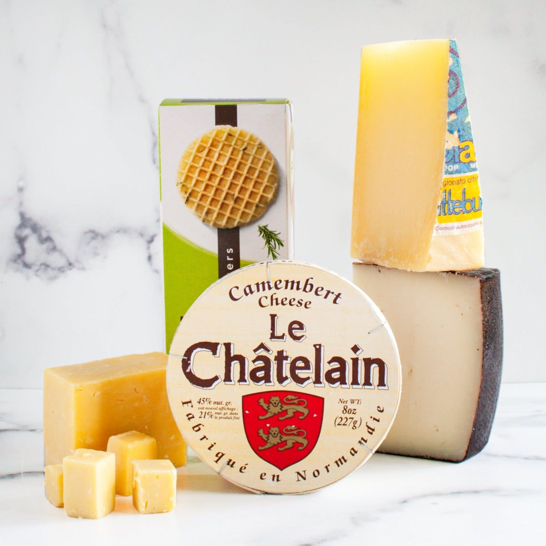 Premium European Cheese Assortment (2 lbs) - Gourmet French, English, Italian & Spanish Cheeses - Perfect for Wine Pairings, Charcuterie Boards & Holiday Gifts