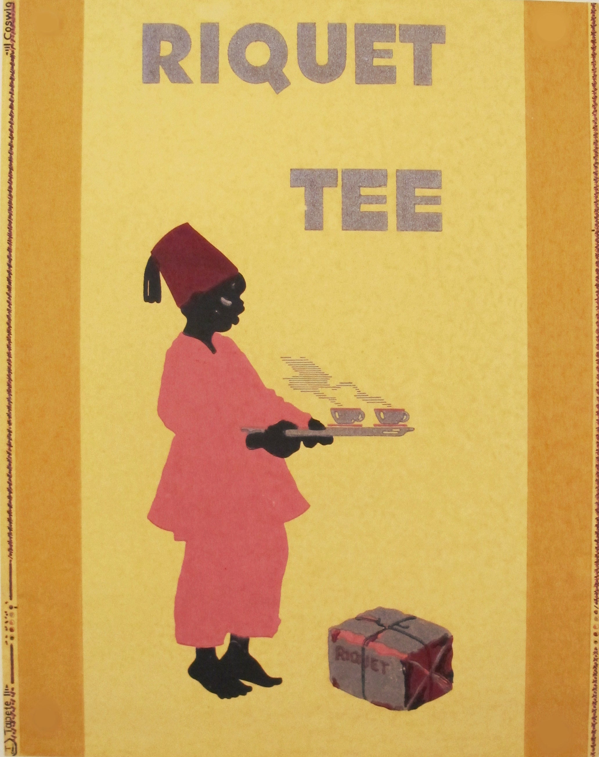 1920s Original German Art Deco Poster - Vintage Riquet Tea Advertising Art Print for Home Decor & Office Wall Art