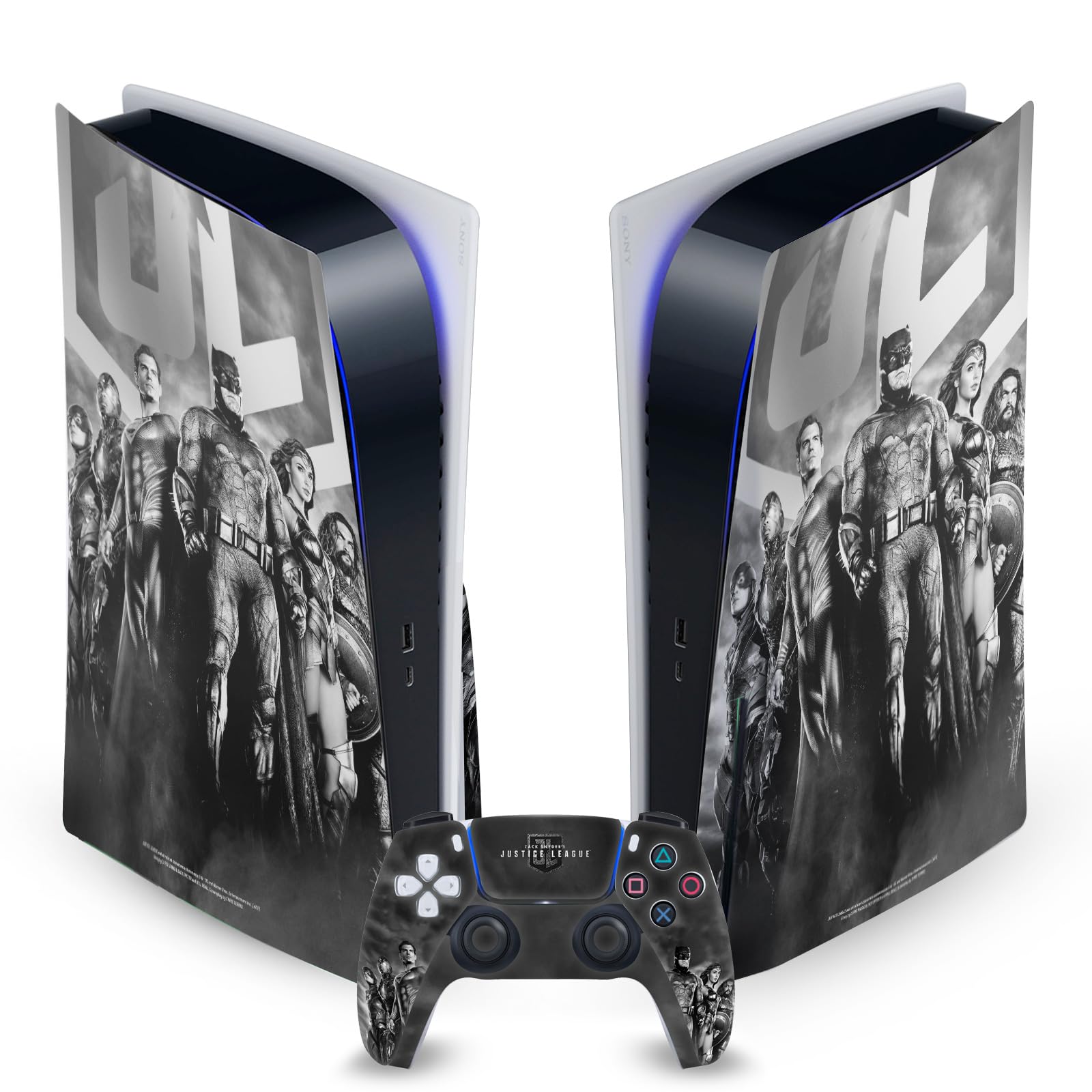 Officially Licensed Zack Snyder's Justice League Vinyl Faceplate Sticker - Snyder Cut Character Art Gaming Skin Decal for PS5 Disc Console & DualSense Controller | Perfect for DC Fans & Gaming Enthusiasts
