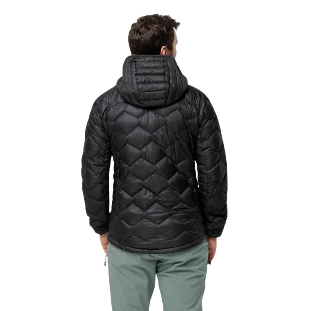 Jack Wolfskin Alpspitze Men's Down Hoodie Jacket - Lightweight Warm Winter Coat for Hiking, Camping & Outdoor Adventures
