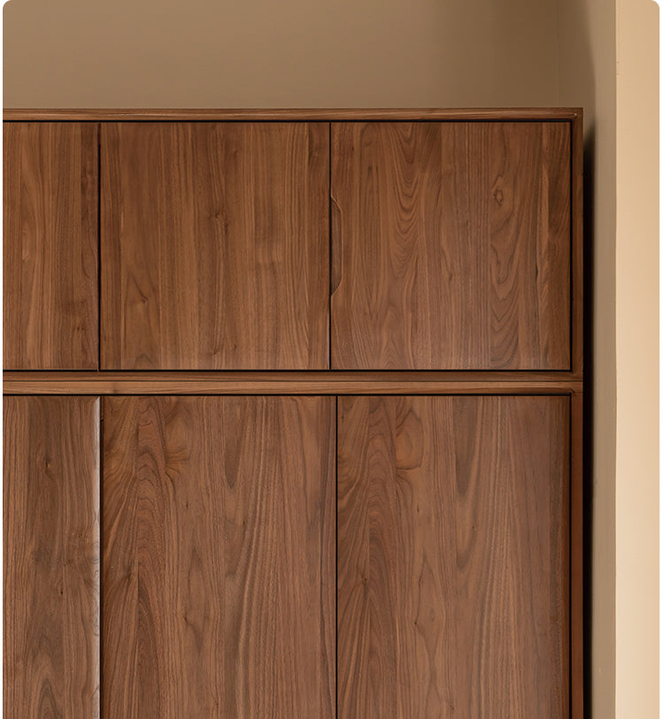 Solid Black Walnut Wood Large Wardrobe - Spacious Closet Organizer for Bedroom, Walk-in Closet & Master Suite Storage