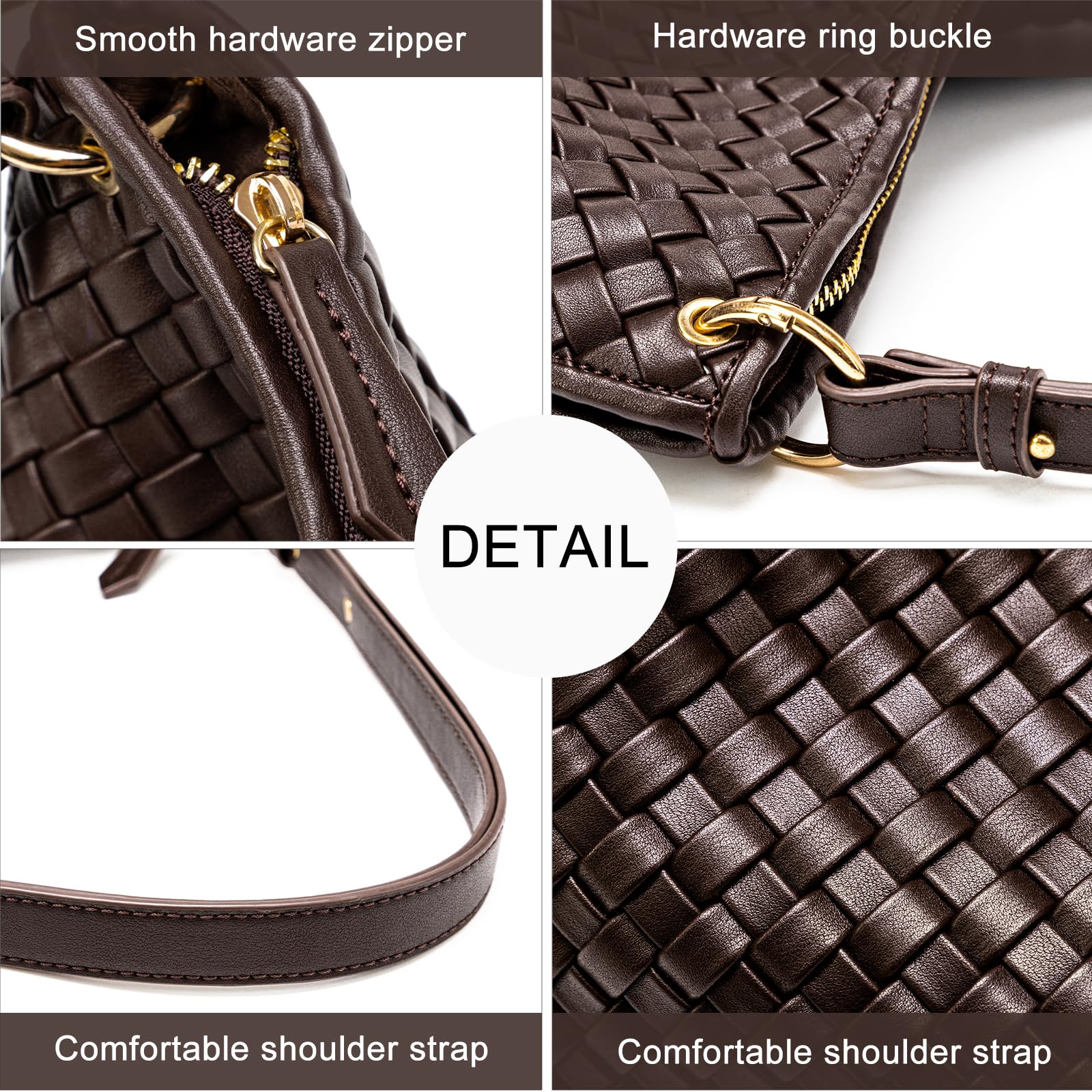 Stylish Woven Leather Shoulder Bag for Women - Elegant Small Handbag & Clutch Purse for Daily Use, Work, Shopping and Travel | Perfect Gift Idea