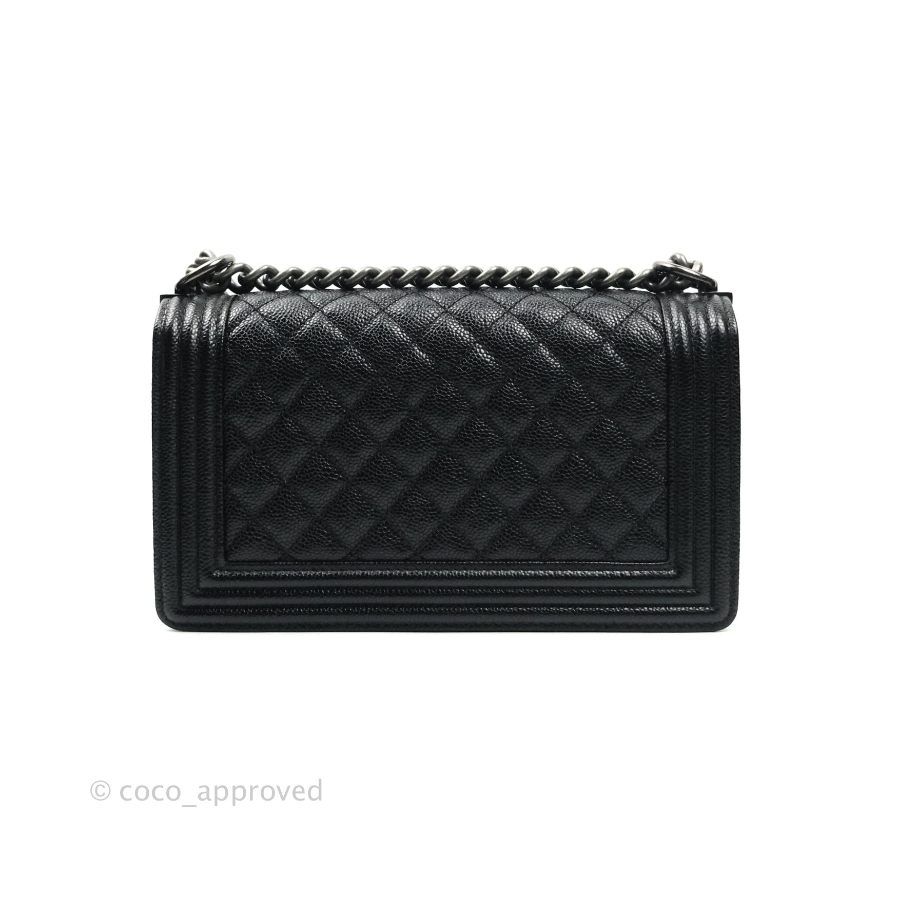 Chanel Boy Quilted Medium Handbag in Black Caviar Leather with Ruthenium Hardware - Luxury Crossbody Bag for Women, Perfect for Evening Events & Date Nights