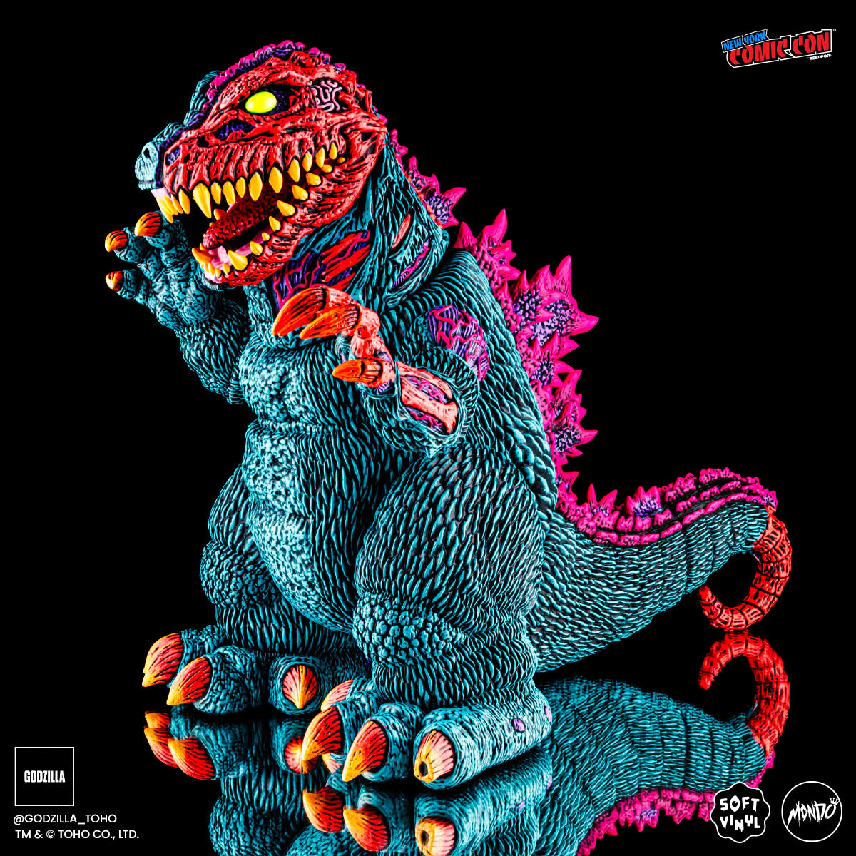 Godzilla Designer Vinyl Figure by James Groman - Psychedelic Variant Collectible Toy | Perfect for Anime Fans, Pop Culture Collectors & Home Office Decor