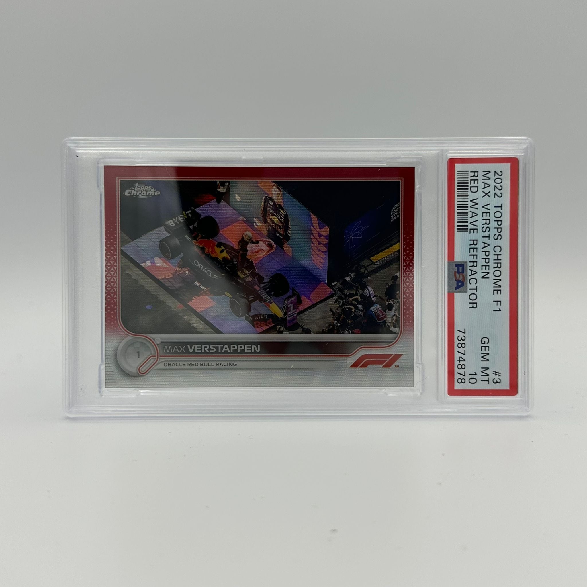 PSA 10 4/5 Max Verstappen #3 Red Wave Refractor Trading Card - Rare Collectible for F1 Fans & Sports Memorabilia Enthusiasts - Perfect for Display, Investment, and Racing Memorabilia Collections