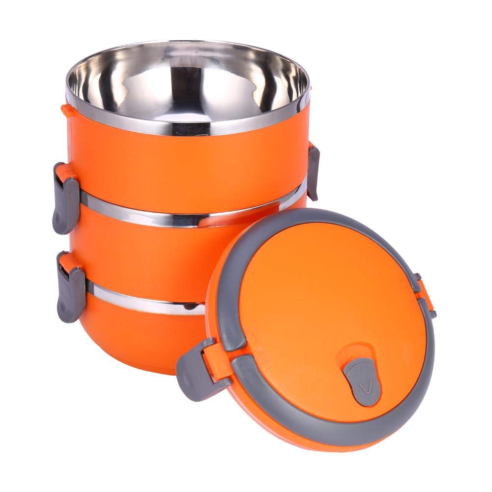 Stainless Steel Lunch Box with Lids - 1/2/3 Layer Round Food Storage Container for Picnic, Office & School | BPA-Free, Leak-Proof, Durable & Eco-Friendly