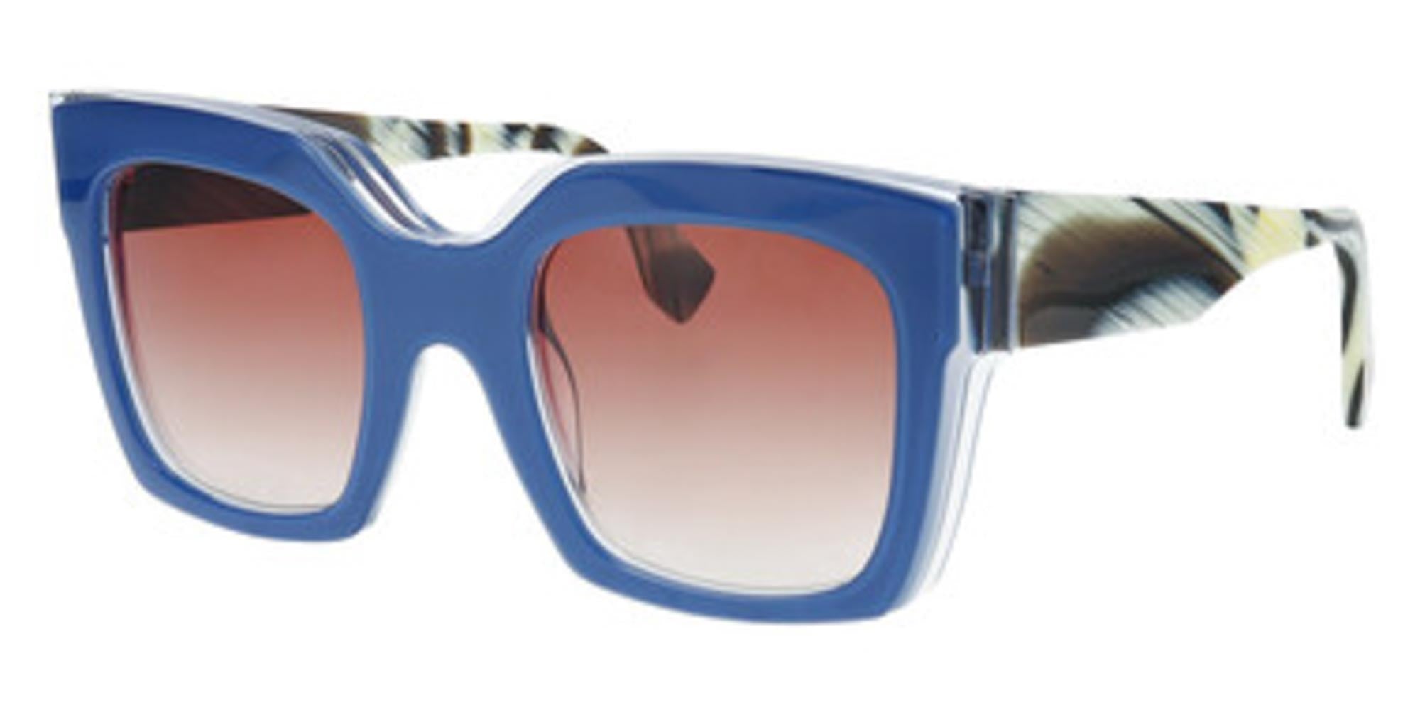 Solid Blue Grey On Crystal Blue/Brown