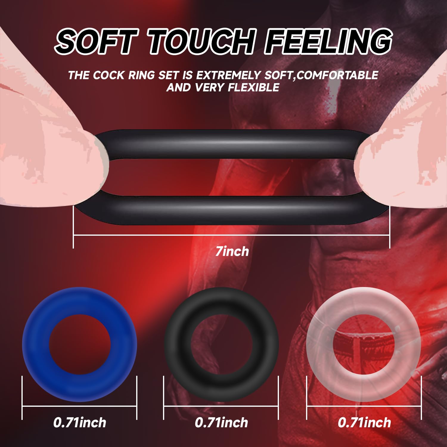 Premium Silicone Penis Ring for Men - Stretchy Cock Ring Enhances Erection, Lasts Longer & Stronger - Discreet & Portable for Couples Play - Perfect for Travel, Date Nights & Spicing Up Your Relationship