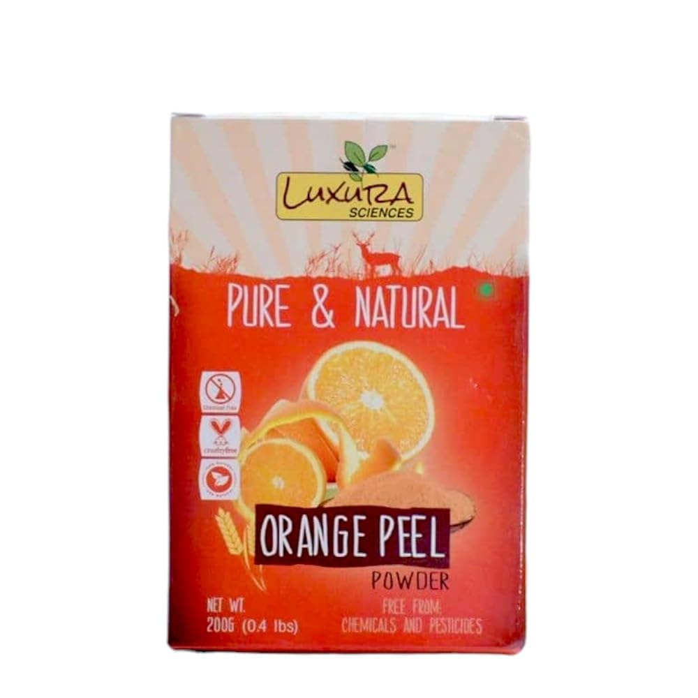 Luxura Sciences Brightening Orange Peel Face Mask - 200g Exfoliating & Hydrating Facial Treatment for Glowing Skin | Perfect for Acne, Blackheads & Dullness