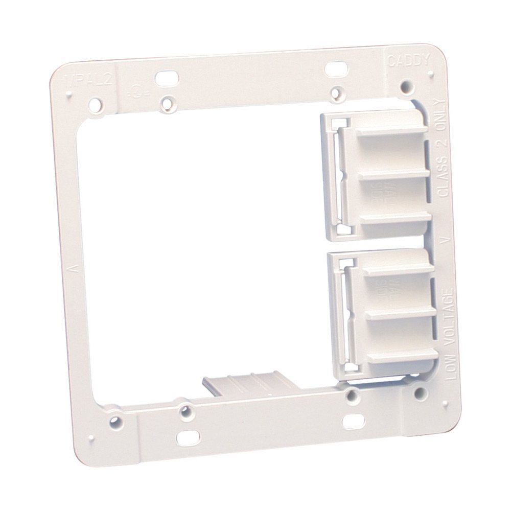 ERICO Caddy MPAL2 Low Voltage Mounting Plate with Screws - ABS Flush Mount for Class 2 Outlets | Secure Electrical Box Installation for Home & Office Wiring