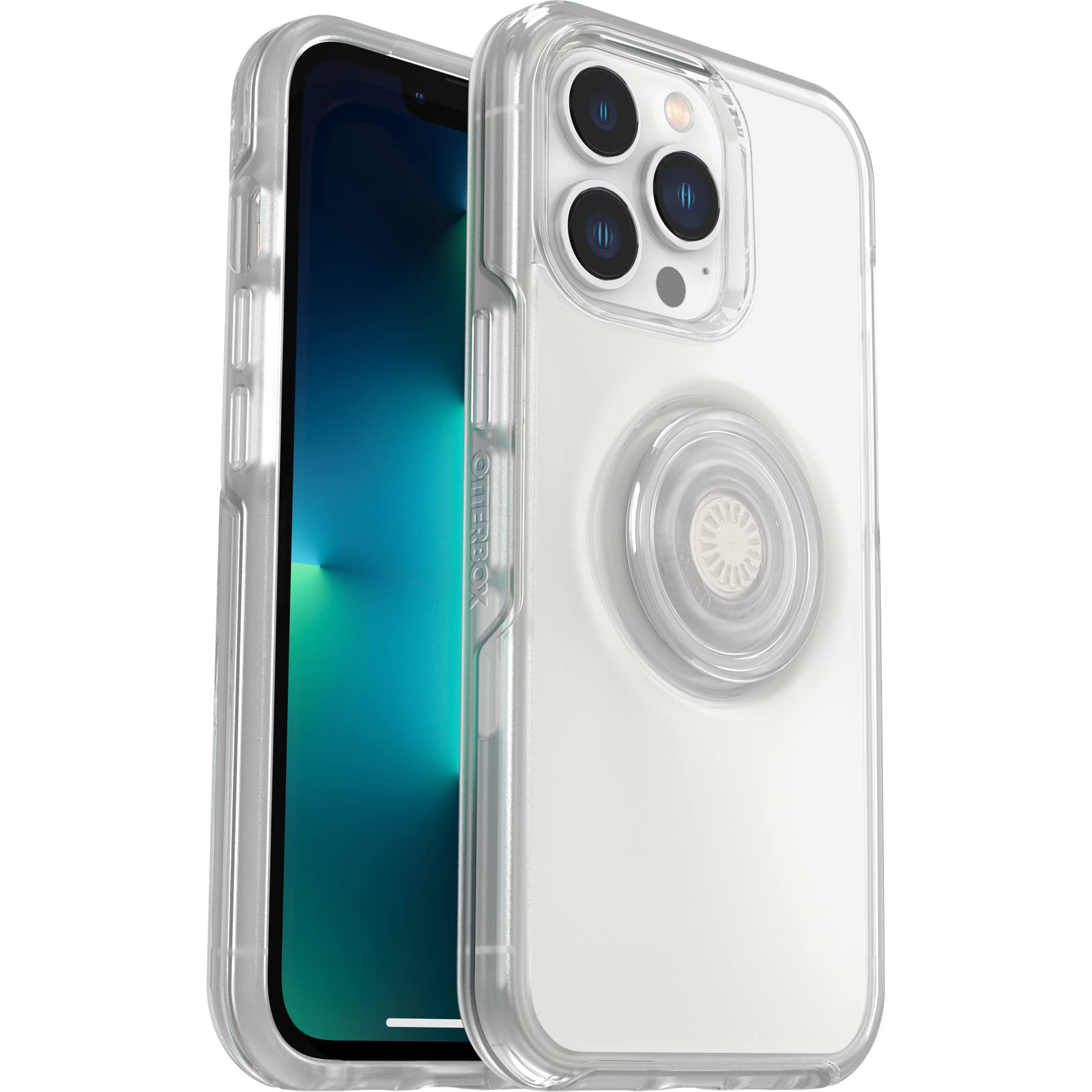 OtterBox iPhone 13 Pro Otter + Pop Symmetry Series Clear Case with Built-in PopSockets Grip - Slim Protective Cover with Raised Edges for Camera & Screen Protection | Perfect for Everyday Use, Commuting & Travel