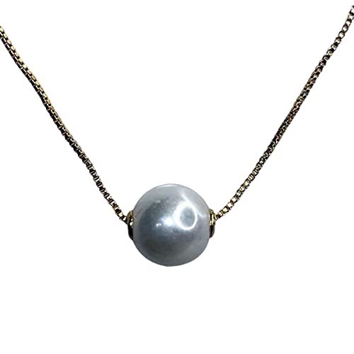 Elegant Round Akoya Pearl Pendant Necklace - 18k Gold Plated Sterling Silver Chain for Women | Perfect for Weddings, Anniversaries & Special Occasions