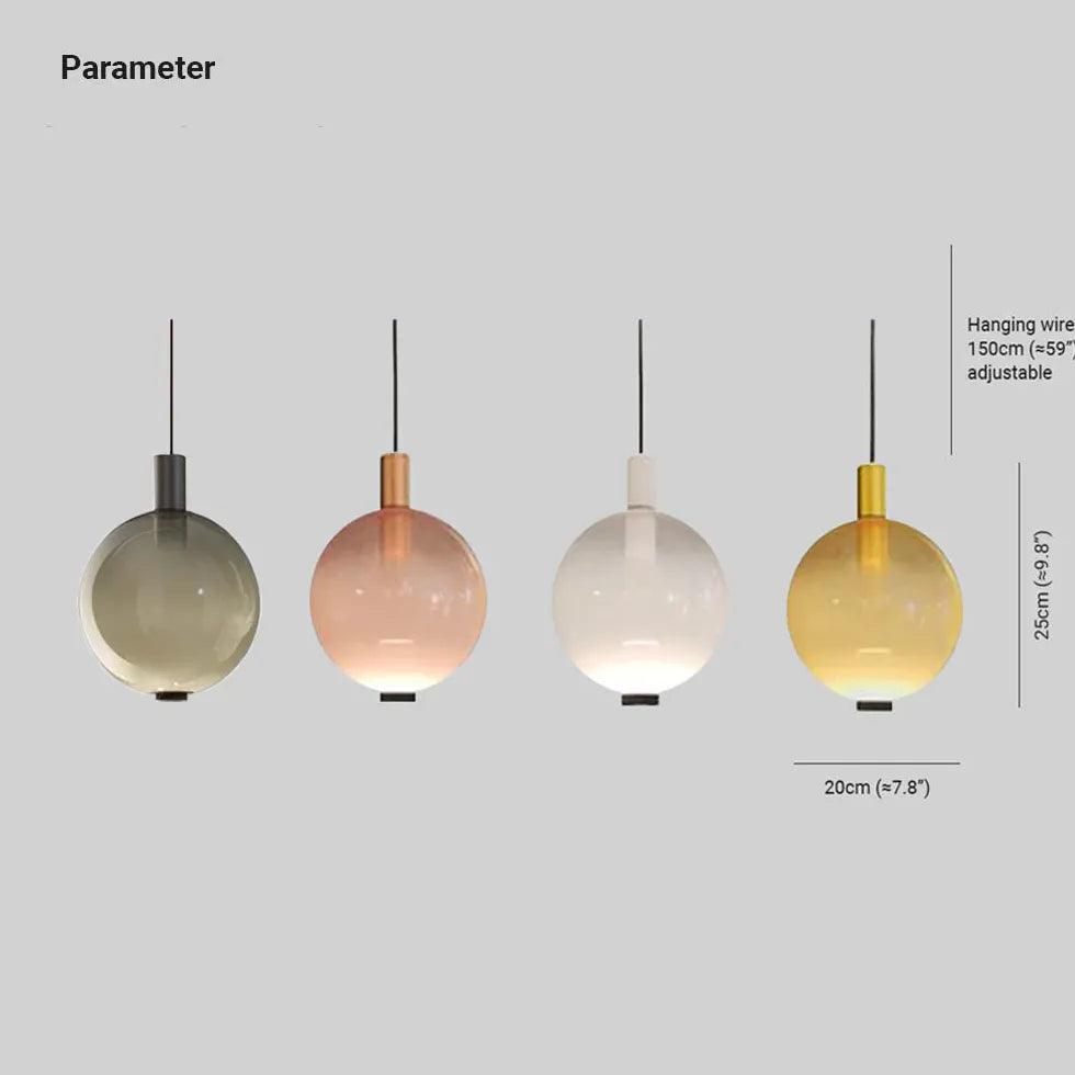 Modern Semi-Transparent LED Pendant Light Fixture - Dimmable Hanging Chandelier for Kitchen Island, Dining Room & Bedroom Lighting