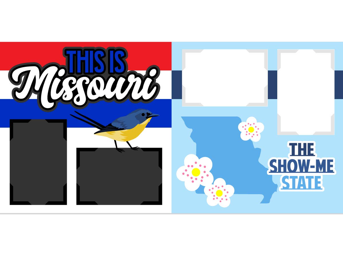 Missouri Scrapbook Page Kit - Premium Scrapbooking Supplies for Memory Books, Photo Albums & DIY Crafts | Perfect for Travel Journals, Family Keepsakes & School Projects