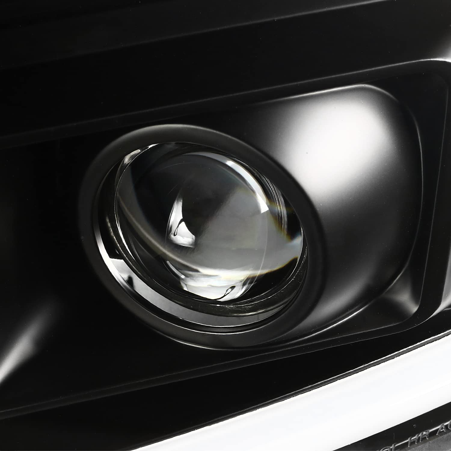 Spec-D Tuning Black LED Projector Headlights for 2007-2013 Chevy Silverado 1500/2500HD/3500HD - Left & Right Pair Headlamp Assembly - Upgrade Your Truck's Style & Night Visibility (Perfect for Off-Roading & Night Driving)