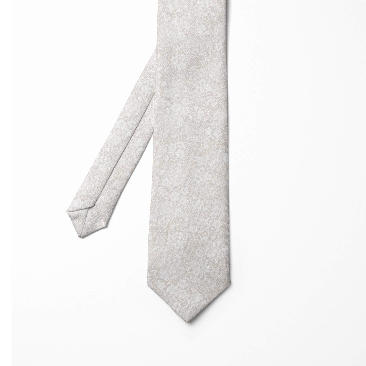 Ambesonne Silk Necktie for Men - Spring Blossoms Floral Pattern, 3.7