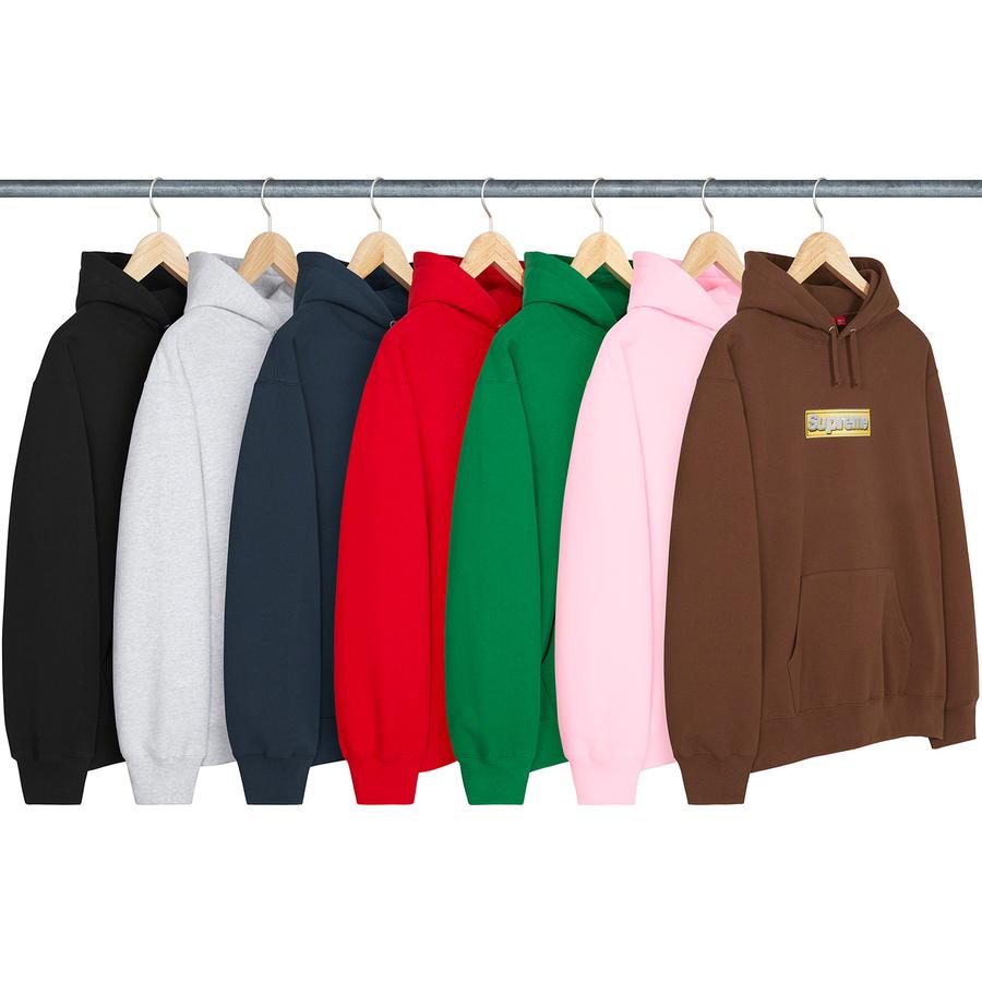 SUPREME 22SS BLING BOX LOGO HOODED SWEATSHIRT - Men's Luxury Streetwear Hoodie for Urban Fashion & Casual Wear