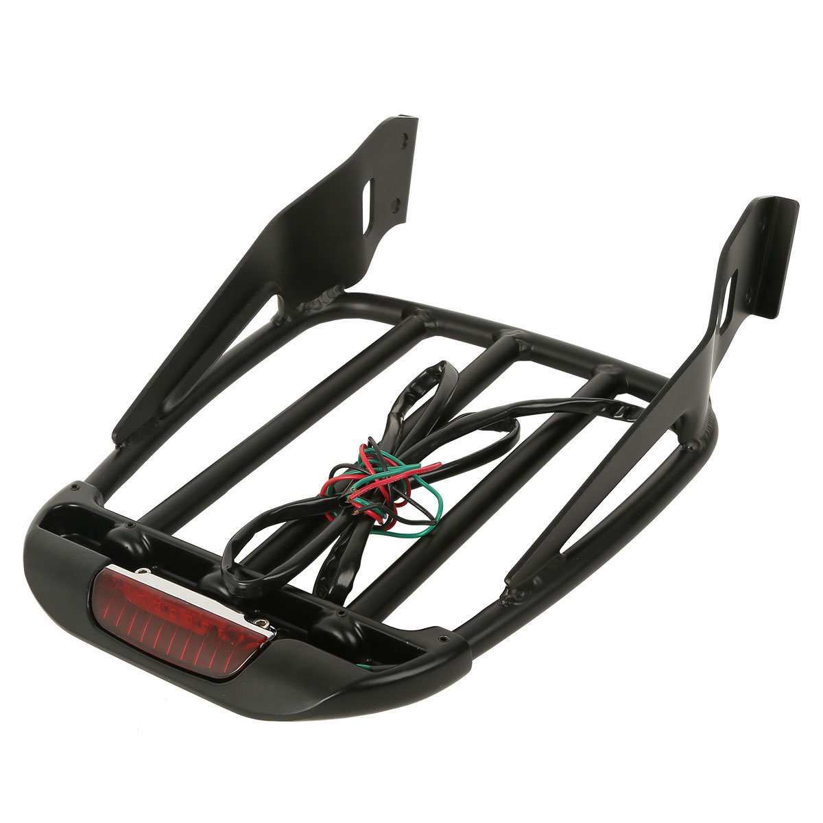 XFMT Detachable Two-Up Luggage Rack with LED Lights for Harley Sportster XL Dyna Softail 2004-2017 - Perfect for Long Rides & Road Trips
