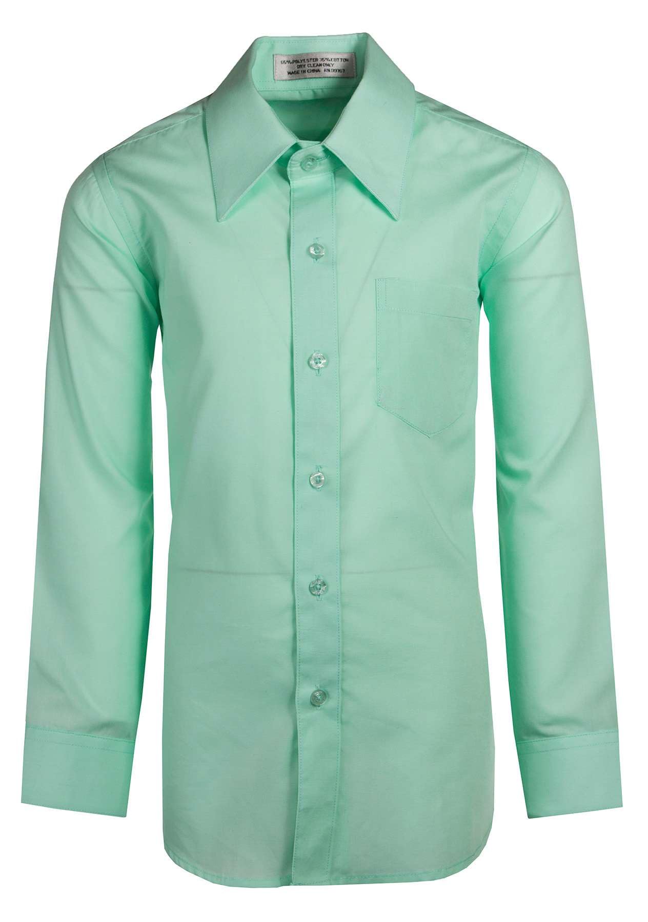 Tuxgear Boys Long Sleeve Button Up Formal Dress Shirt | Premium Cotton Dress Shirts for Kids in Multiple Colors | Perfect for Weddings, School Photos & Special Occasions
