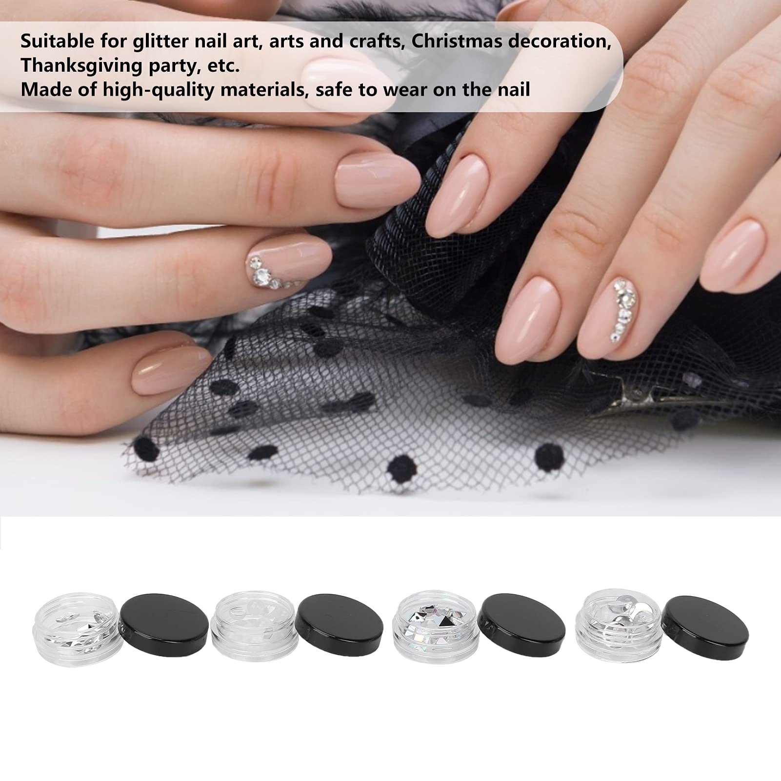 10 Boxes Nail Art Rhinestones Sequins for Manicure - DIY Nail Decorations for Salon & Home Use - Perfect for Nail Art, Wedding, Party & Special Occasions