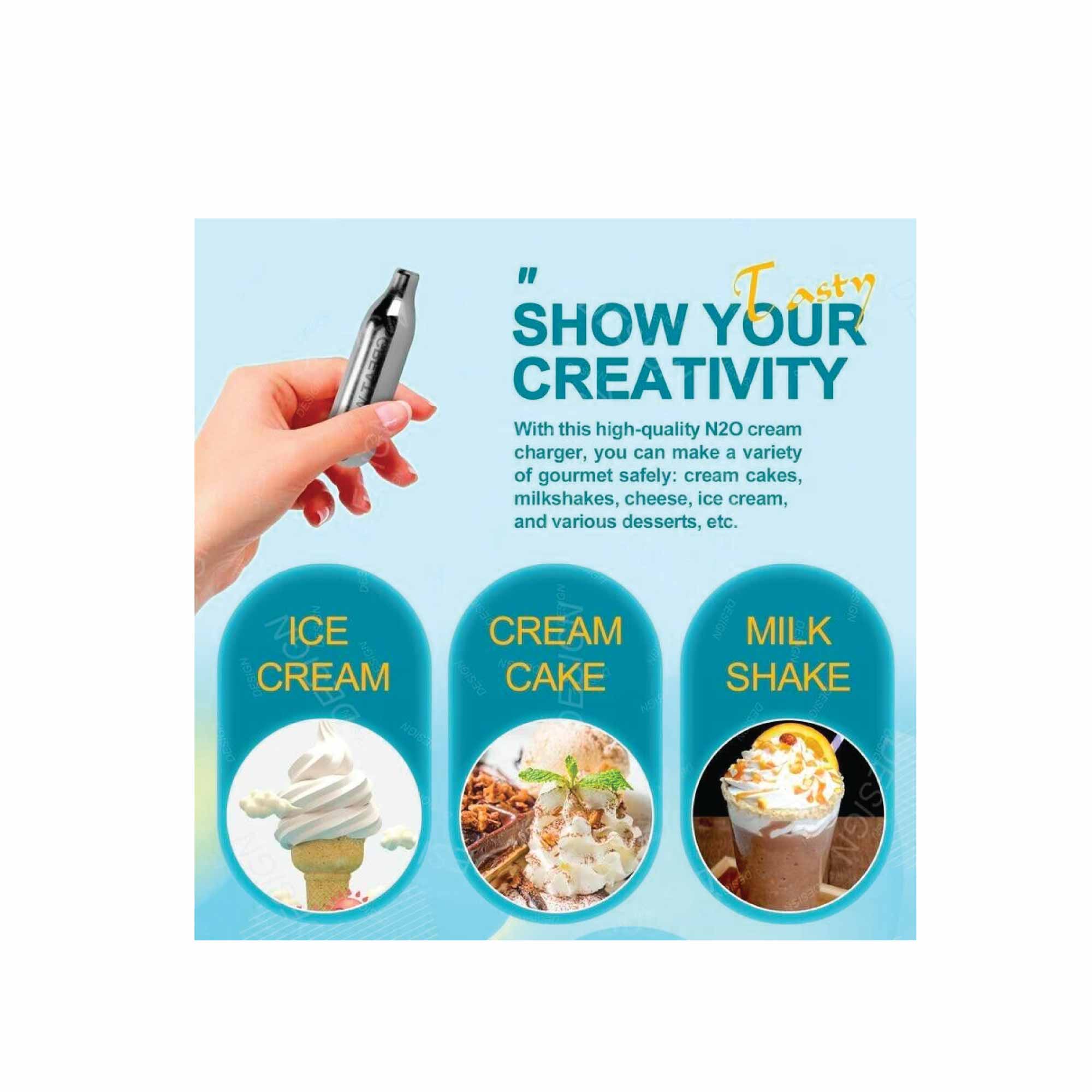 100-Pack GreatWhip NO2 Nitrous Oxide Cream Chargers - Food Grade Whipped Cream Canisters for Professional & Home Baking, Desserts, Coffee Toppings