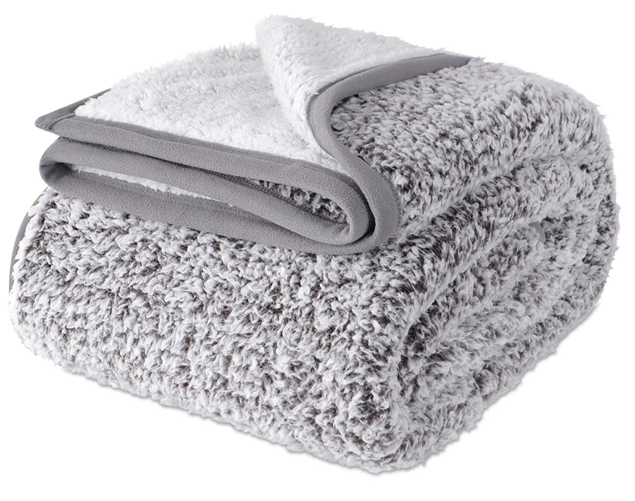 Ultra Soft Plush Sherpa & Microfiber Reversible Blanket - Twin Size 60