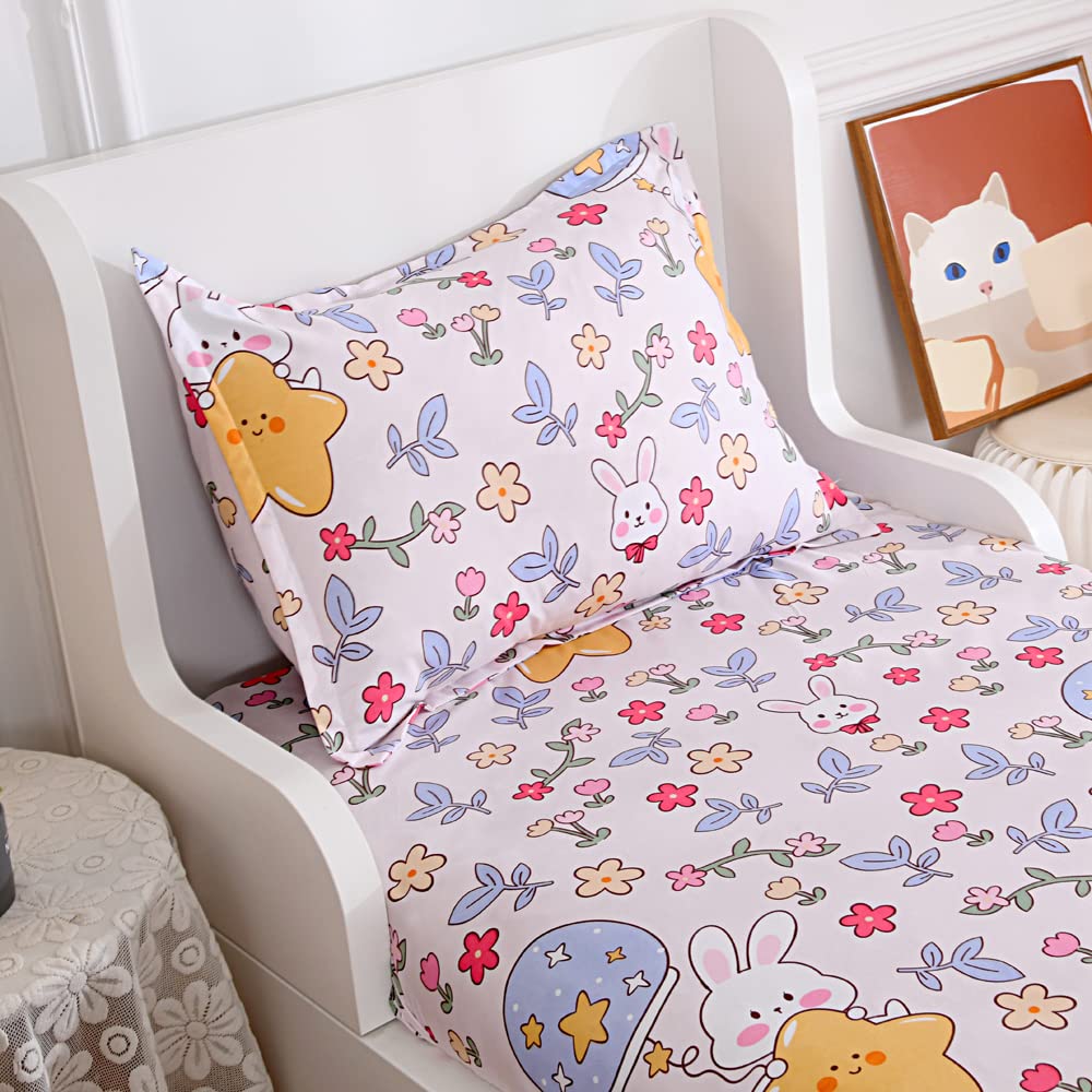 2PC Soft Rabbit Stars Kids Bedding Set - Full Size for Cozy Sleep