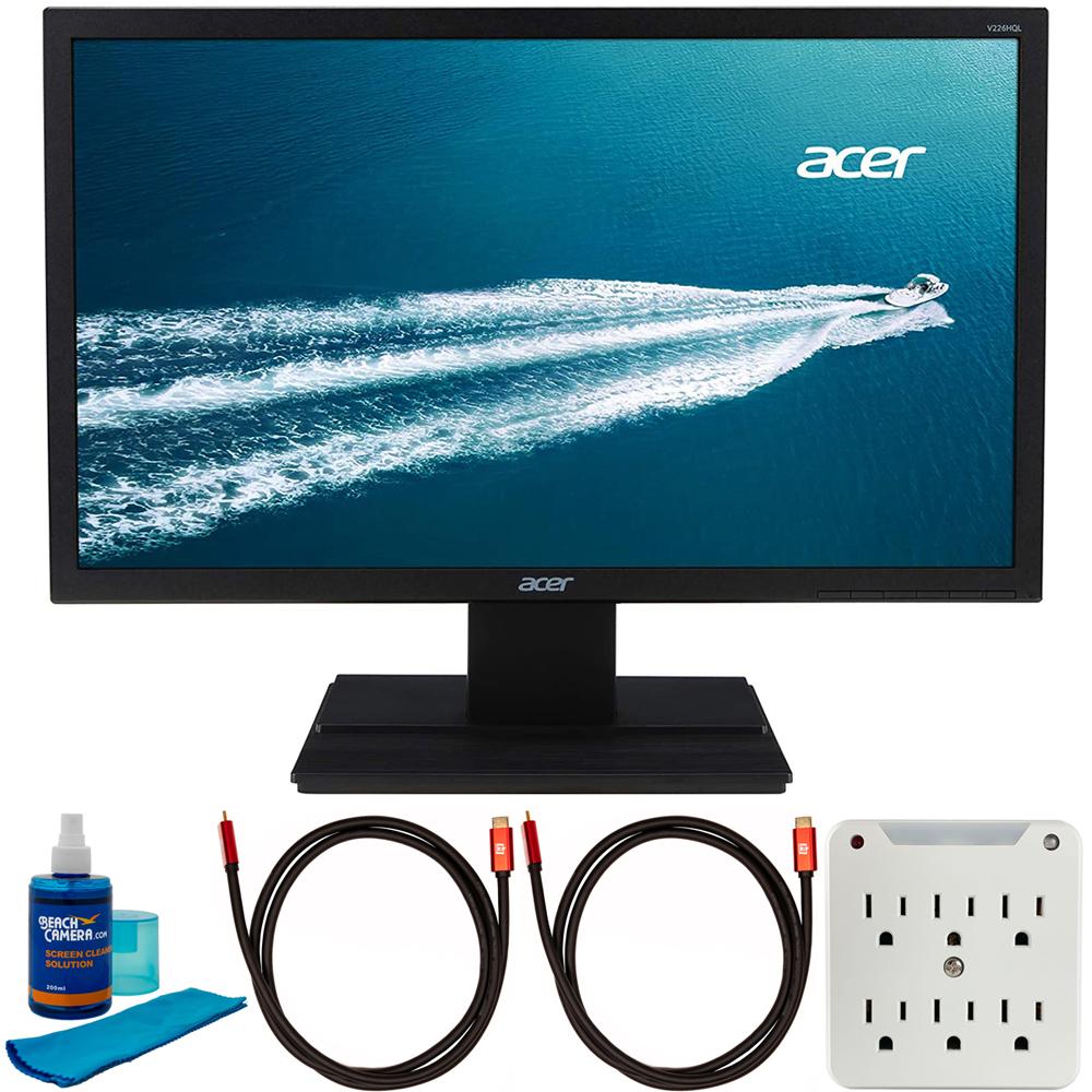 Acer V226HQL 21.5 Inch Full HD 1080p Widescreen LCD Monitor with HDMI & VGA Ports - Black | Includes Accessories Bundle | Perfect for Home Office, Gaming & Multimedia Entertainment