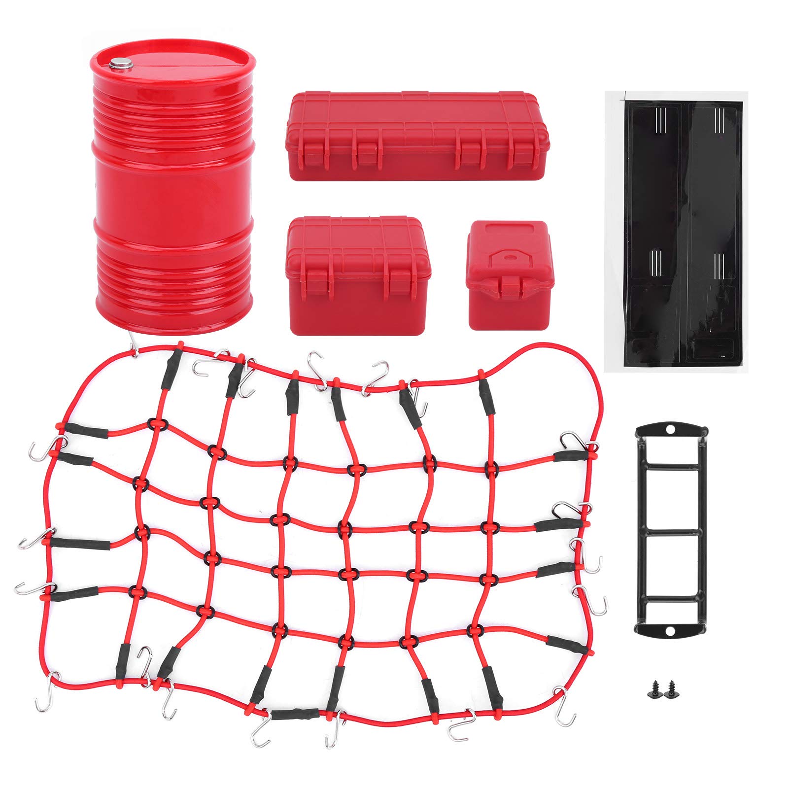Voluxe Elastic Stretchable RC Car Luggage Net & Ladder Set - Heavy Duty Durable Accessories for SCX10 1/10 RC Crawler & TRX4 90046 - Perfect for Off-Road Adventures & RC Car Customization
