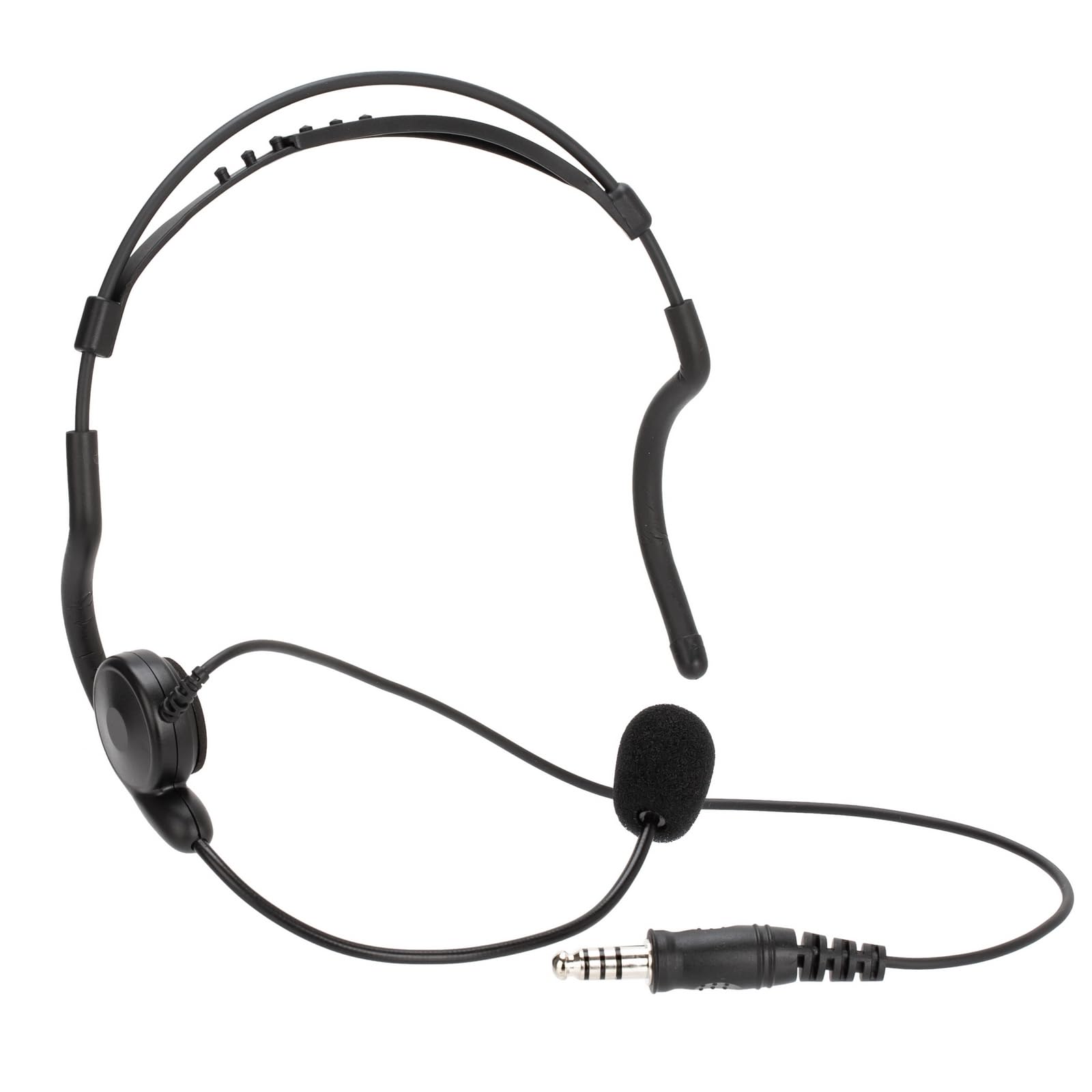 7.1mm Bone Conduction Headset with Microphone for Two-Way Radio - Black | Hands-Free Walkie Talkie Earpiece for Security, Construction & Outdoor Activities