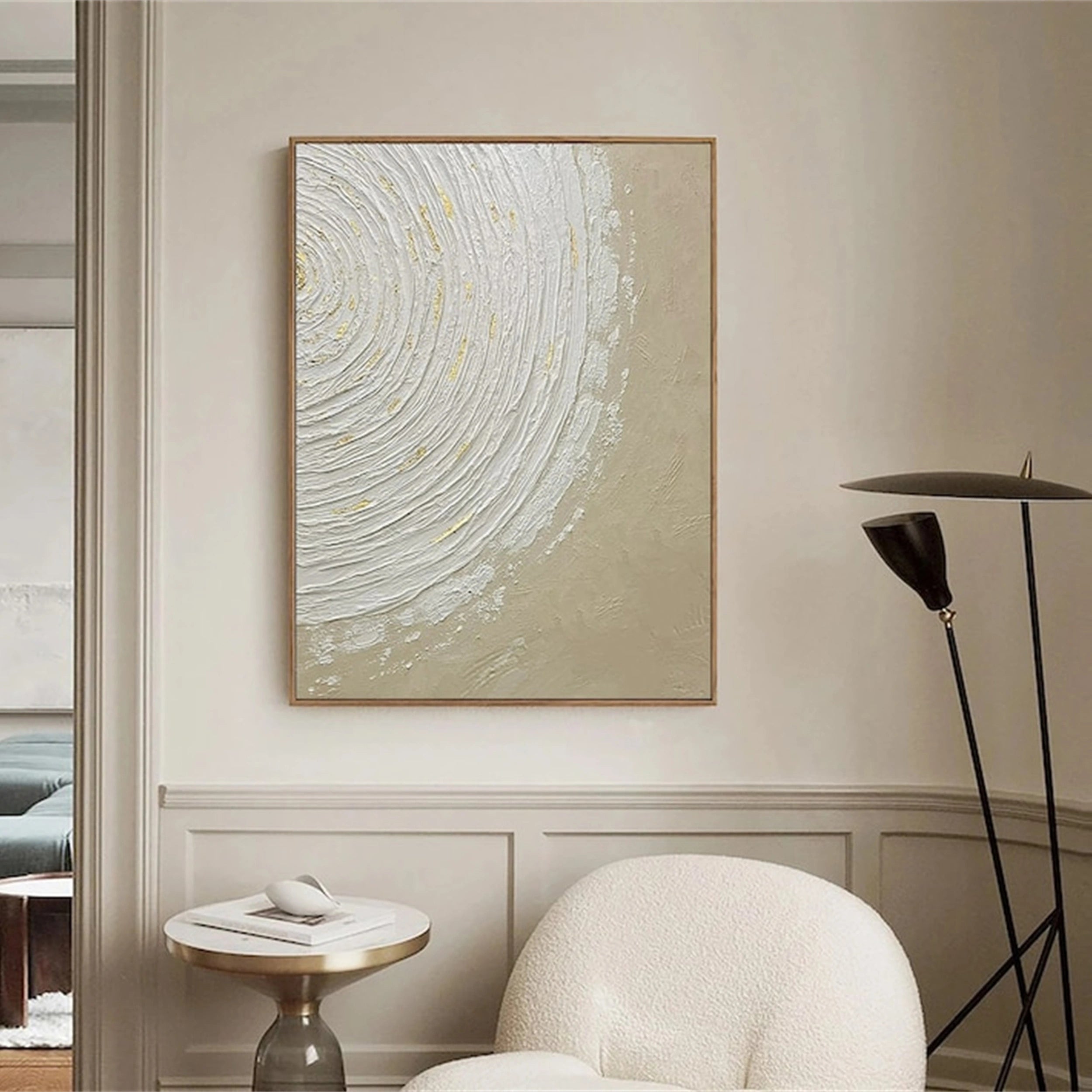 Beige & Brown Abstract Wall Art Canvas Print #BB089 - Modern Home Decor for Living Room, Bedroom & Office