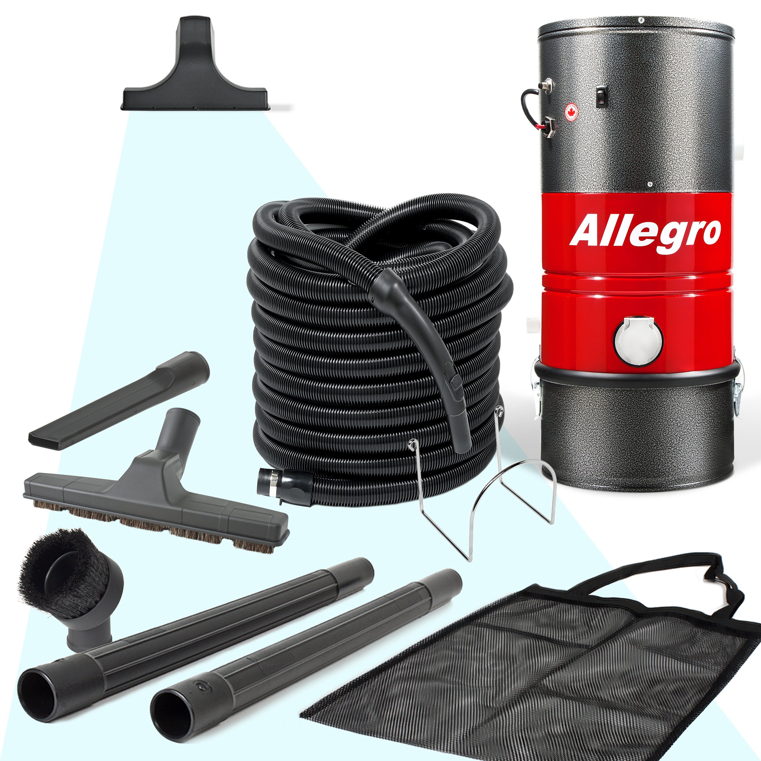 Allegro MU3100 Wall Mounted Garage Vacuum Cleaner - 30 Ft. Hose, Powerful Car Cleaning Tools for Home & Auto Detailing | Ideal for Garage, Workshop & Vehicle Maintenance