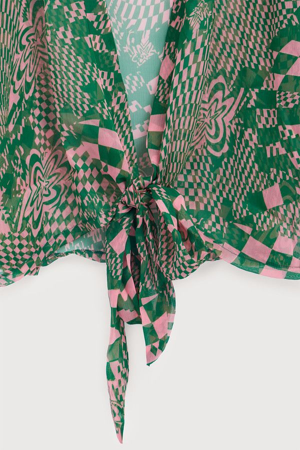 Sheer Floral Print Tie Front Kimono Robe - Lightweight Cover Up for Women - Perfect for Beach, Pool, or Lounge Wear