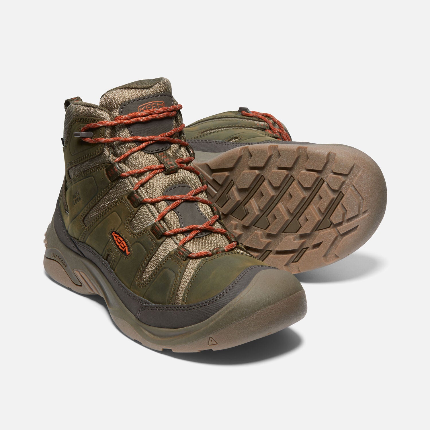 Men's Circadia Mid WP Waterproof Hiking Boots - Dark Olive/Potters Clay - Perfect for Outdoor Adventures & Trail Walking
