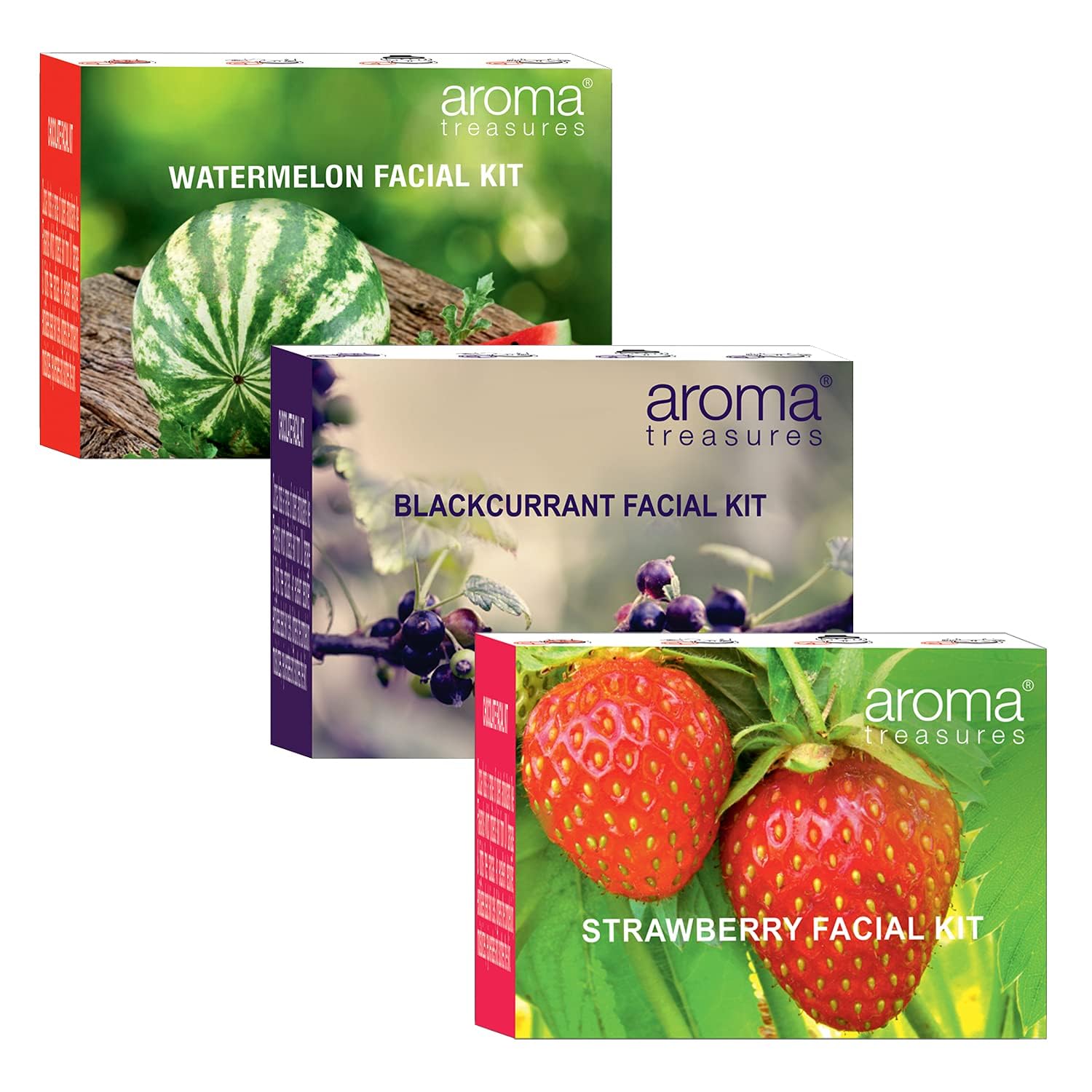 SS Fruit Facial Kits Combo - Watermelon, Strawberry & Blackcurrant Skincare Set for Glowing Skin | Hydrating & Brightening Face Mask Kit | Perfect for Spa Day, Self-Care Routine & Gift Giving