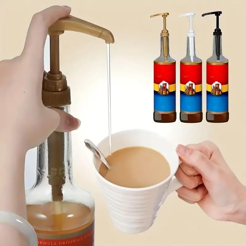 Premium Coffee Syrup Pump Dispenser (3-Pack) - Perfect Portion Control for Caramel, Vanilla & Hazelnut Flavors - Ideal for Coffee Shops, Restaurants & Home Baristas - Enhance Lattes, Iced Coffee & Desserts