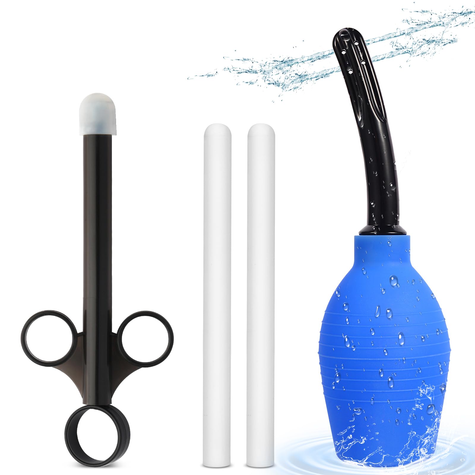 Premium Male Masturbator Care Kit - 2 Absorbent Drying Sticks, Water-Based Lubricant Applicator & 10.5oz Enema Bulb - Sex Toy Cleaning & Maintenance Set for Male Love Dolls - Perfect for Discreet Storage & Post-Use Hygiene