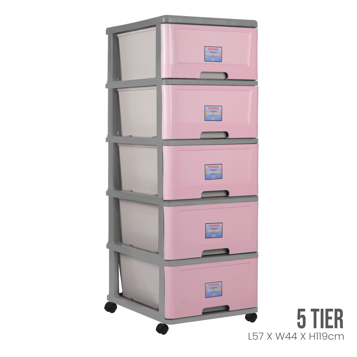 5-Tier Rolling Storage Cabinet with Wheels - Heavy Duty Metal Organizer for Kitchen, Bathroom, Office & Garage Storage Solutions