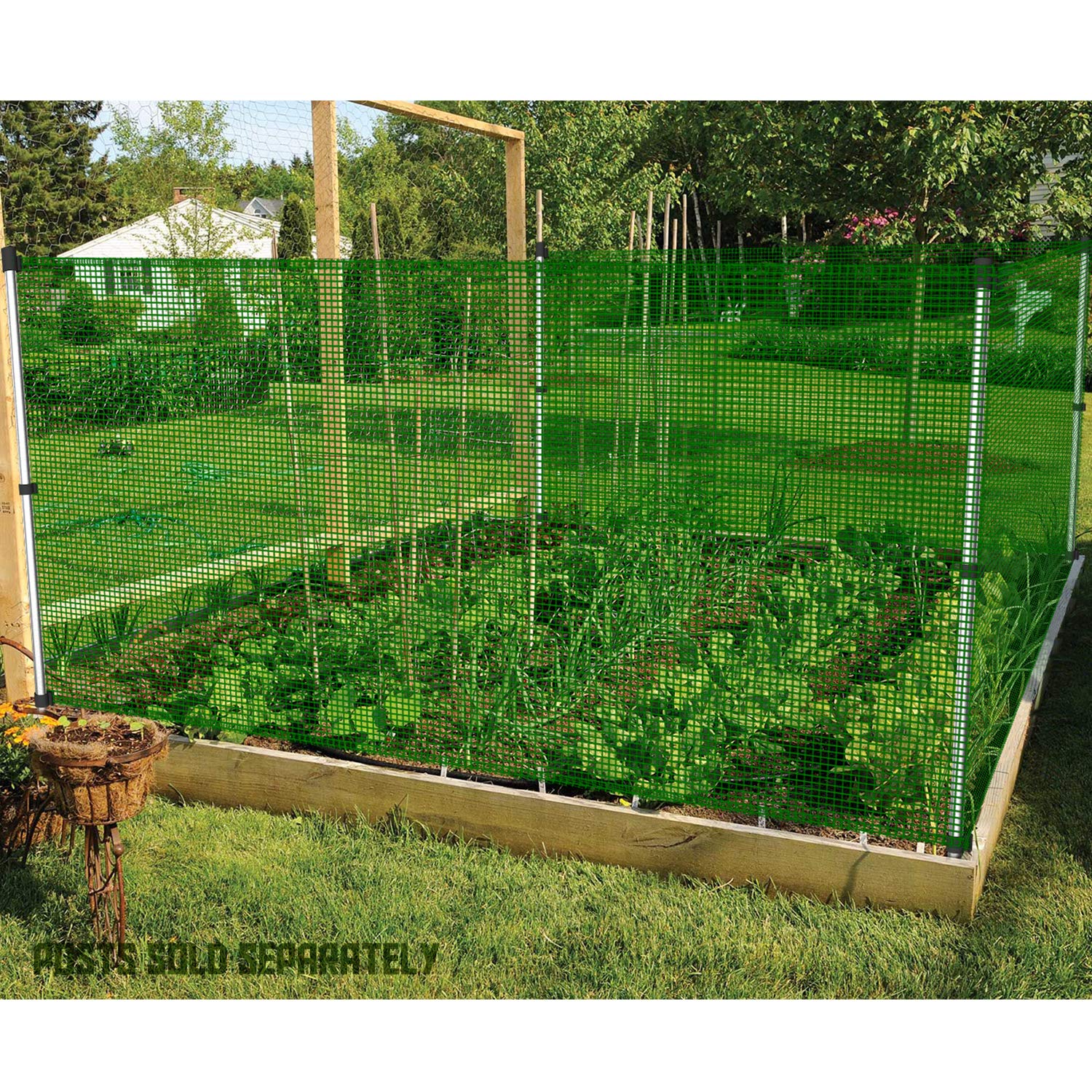TANG Outdoor Privacy Fence Screen - 3' Height x 104' Length Green Garden Mesh Netting for Backyard, Deck, Balcony | Protects Vegetables, Rabbits & Dogs | Durable Safety Fencing for Home & Pet Security (Ideal for Gardening, Pet Containment & Outdoor Privacy)